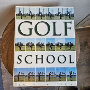 💚Golf School Hardcover Book by John Ledesma with Green and Blue Accents 1999